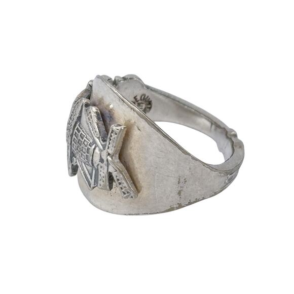 Vintage Denmark Windmill Spoon Ring | Sterling Silver 925 Denmark | Size 4.5 - Picture 5 of 9
